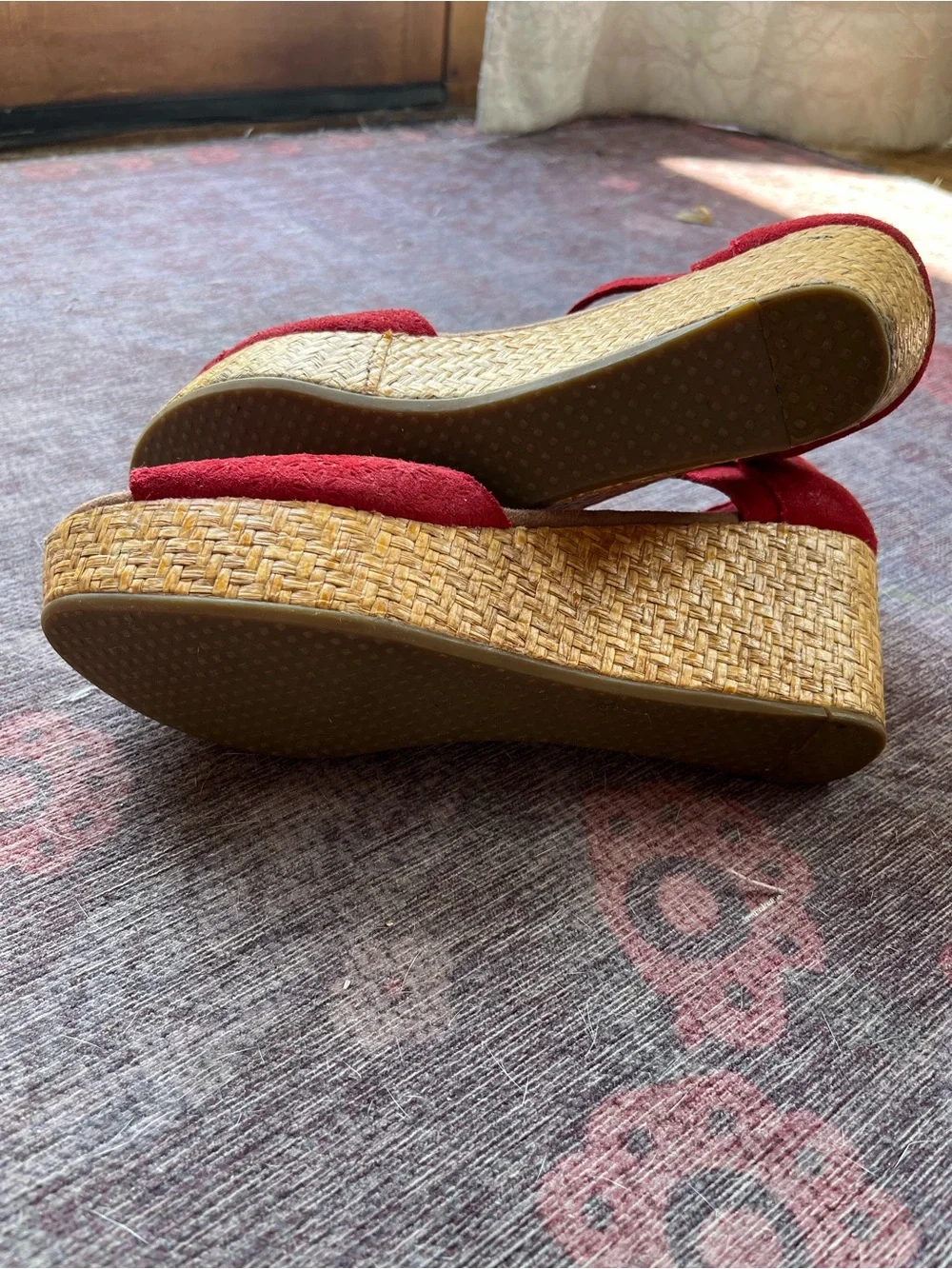 Tom’s Red Suede Platform Sandals